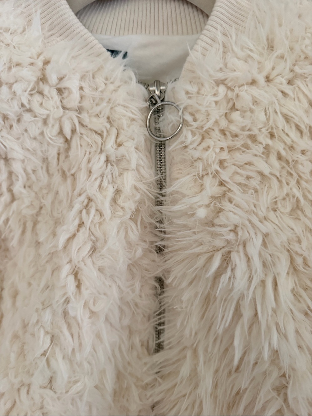 wild fable Cream Faux Fur Zip Jacket